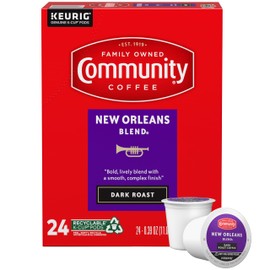 Community Coffee New Orleans Blend 24 Count Coffee Pods, Special Dark Roast, Compatible with Keurig 2.0 K-Cup Brewers, 24 Count (Pack of 1)