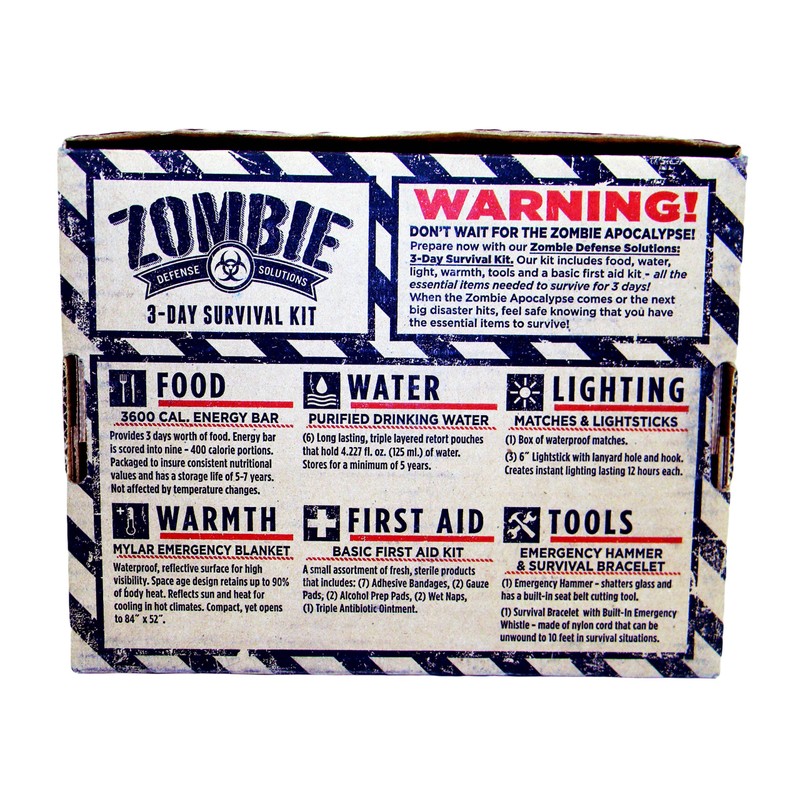 Zombie Defense Solutions 3 Day Survival Kit, Brown