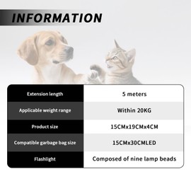 Retractable Dog Leash, 16ft/5m Dual Dog Leash Two Dog Leash Dog Leash Retractable Pet Leash Dog Walking Leash Dual Dog Leash Large Dogs with LED Light for 110 Lbs/50kg Dogs