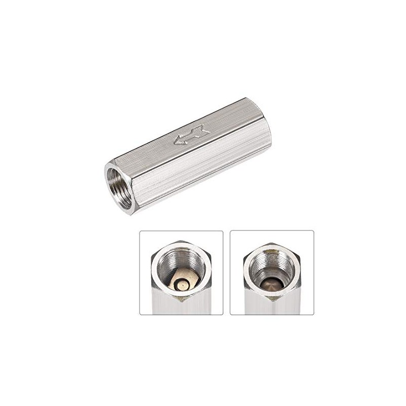 uxcell Nickel-Plated Copper One Way Air Check Valve G 1/8