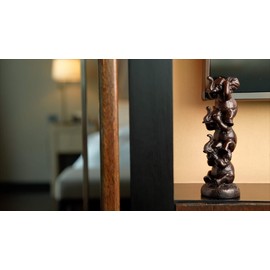 IYARA CRAFT Resin Figurines feng Shui Elephant Decor Hear-No, See-No, Speak-No Evil Stacked Elephants Collectible Statue, 10 Inch, Polyresin for Homes Table Decorations Statues Art Perfect for Gift.