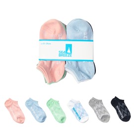 SEA BREEZE Women's Socks, Wallet, Summer, 6 Pair Set, 9.1 - 9.8 inches (23 - 25 cm), Mesh, Rayon Material, Moisture Resistant, Assort2