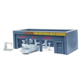 Outland Models Railway Scenery Auto Service Shop & Accessories 1:220 Z Scale