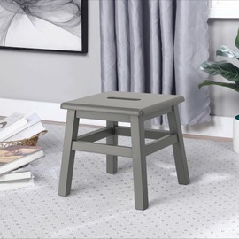 eHemco Solid Hardwood Step Stool for Adults and Kids, 12.25 Inches, Gray