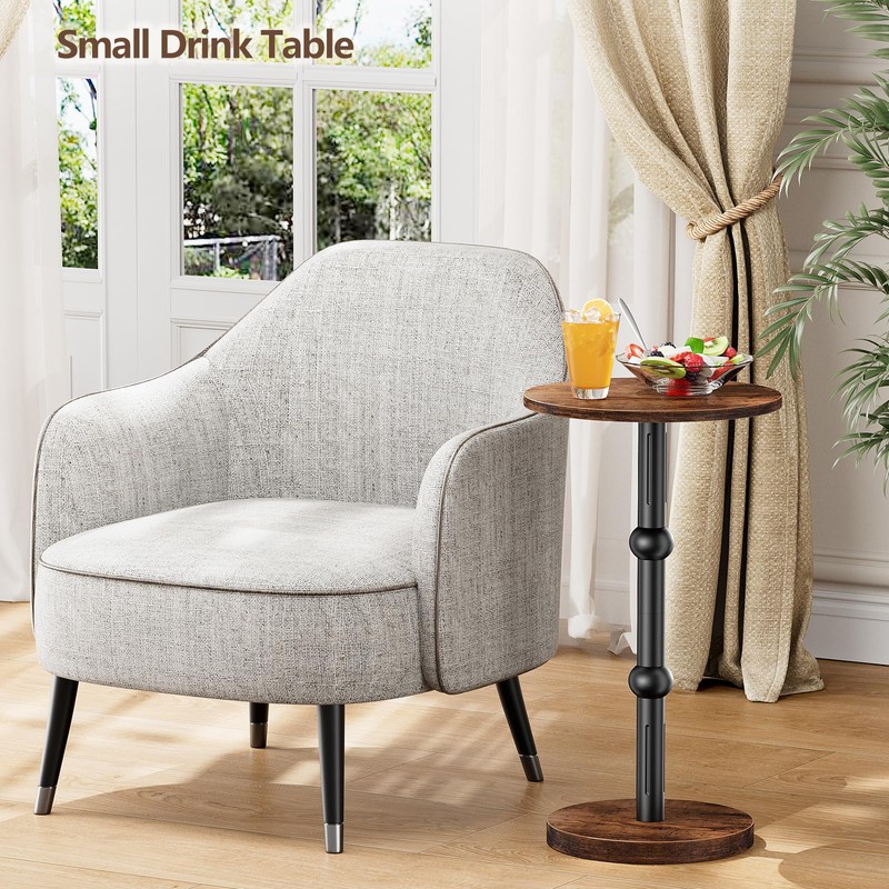 Yuede Drink Table, Small Round Side Table for Small Spaces,
