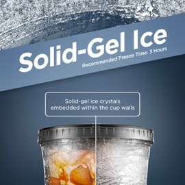 GALVANOX Freezable Iced Coffee Cup with Lid and Straw (20oz) Reusable Insulated Ice Tumbler with Grip Sleeve (Smoke)