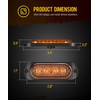 Partsam 16Pcs 3.4 inch Aluminum Housing Red/Amber LED Clearance Side
