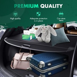 SCITOO Cargo Cover 2014 2015 2016 2017 2018 2019 for Jeep for Grand Cherokee 3.0L 2011-2020 for Jeep for Grand Cherokee 3.6L Upgraded Retractable Rear Trunk Cover with Aluminum PVC&Plastic