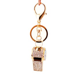 INEBIZ Mini Shining Whistle Key Chain Bling Bling Car Charm Crystal Rhinestones Bag Pendant