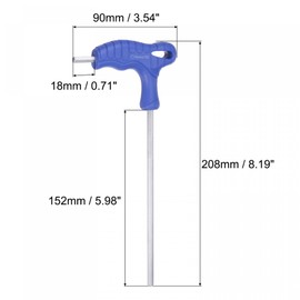 TOP-VIGOR 1Pcs 5mm Hex Key T-Handle, T Bar Dual End Wrench Spanner Allen Key for Home Repair and Mechanical Maintenance, Metric CR-V Steel
