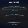 Front and Rear Windshield Wiper Blades, 3 Pcs Front and
