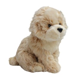 Whrigud 10.6" Realistic Shih Tzu Plush Stuffed Animal, Brown Poodle Puppy Dog Stuffed Animal Home Decor Gift for Girls Boys
