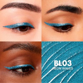 FOCALLURE Unearthing Mars Glitter Eyeliner, Waterproof Liquid Eyeliner Pencil, Smudge Resistant, Sparkling Finish, Quick Drying, BL03