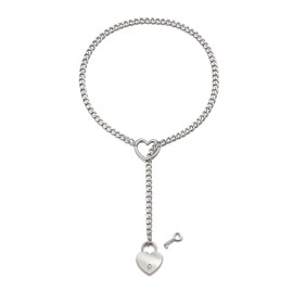 Harry and Henry Slip Chain Necklace Choker Collar for Women Heart Design Adjustable Punk Gothic Chain Lariat Y-Necklace Jewelry Gift
