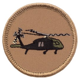 Blackhawk Helicopter Patrol Patch - 2" Diameter Round Embroidered Patch (Peel & Stick Adhesive)