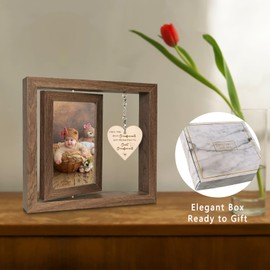 EYITUPC Great Grandparents Gifts - Rotating Wooden Great Grandparents Picture Frame for Two 4x6 Photos - Glass Cover, Gift Box Included - Only the Best Grandparents Get Promoted to Great Grandparents