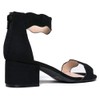 Suede Open Toe Ankle Strap Sandal - Trendy Kitten Heel