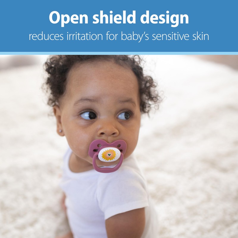 Dr. Brown's Advantage Baby Pacifier, Fully Symmetrical Soother with Soft