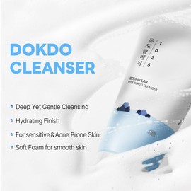 ROUND LAB 1025 Dokdo Cleanser 5.07 Fl Oz, Low pH Facial Cleanser for Sensitive Skin, Rich Soft Bubbles for Deep Cleansing and Makeup Removal, Hydrating Face Wash with Deep Sea Water, Korean Skin Care