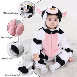 TONWHAR Kid's and Toddler's Costume Baby Animal Outfit Baby Boys' Girls' One-Piece Rompers Jumpsuit(4-5T,Milk Cow)