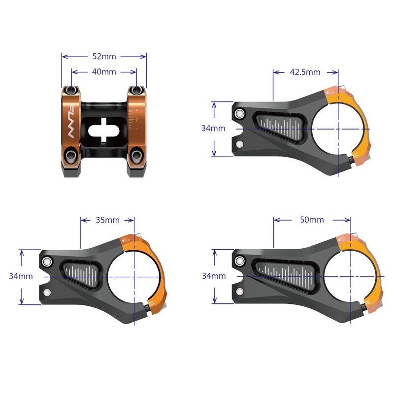 Funn Equalizer Bicycle Stem without Riser - Length 42 mm