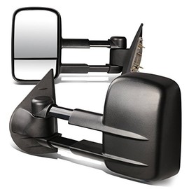 DNA Motoring TWM-003-T222-BK Pair of Manual Telescopic Foldable Towing Mirrors Compatible with 07-13 Silverado/Suburban/Sierra/Yukon/Tahoe/Escalade, Black