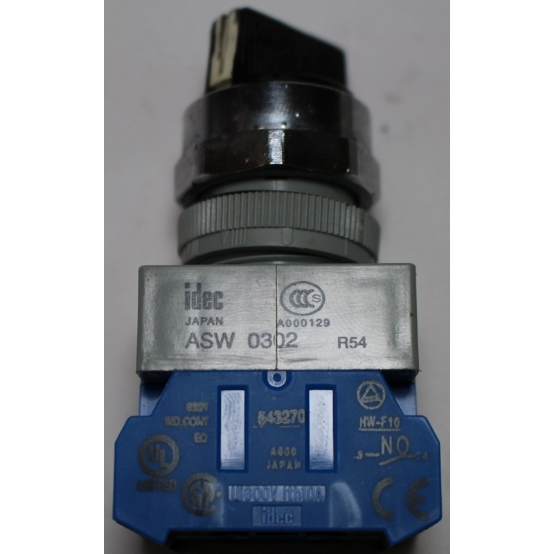 IDEC ASW320 SWITCH, SELECTOR, DPDT-2NO, 10A, 600V