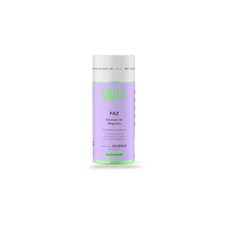 WU Nutrition PAZ | Glicinato de Magnesio | 120 Cápsulas