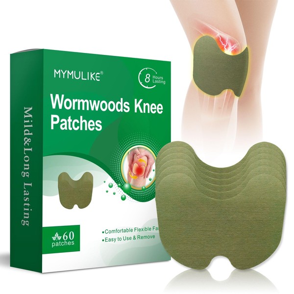 Pain Relief Patch 60 Pieces Heat Plasters Pain Relief Patch Self-Heating Natural Wormwood Sticker for Neck Knee Muscles Joints Pain Pain