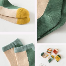 QjYqjmX Socks for Kids, Boys, Girls, Cute Design, Cotton, 5 Pairs of Different Patterns, Children's Socks,, sock6