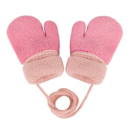 AfinderDE Children's Baby Winter Warm Mittens Winter Gloves Toddlers Cute Cartoon Mittens Infant Mittens Cute Knitted Gloves Thermal Knitting Gloves for 0-3 Years