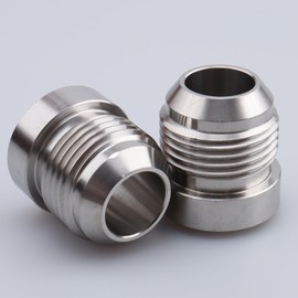 10AN Weld On Bung Stainless Steel Male Flare Weldable Fuel Tank Fitting AN10 JIC-10 AN (7/8-14) Thread Hose Adapter Connector, Pack of 2