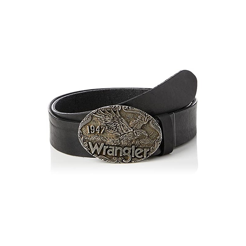 Wrangler Men's Eagle Belt Belt, Black, 100 cm