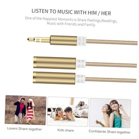 SHOWERORO Male to Female Audio Splitter Cable Durable Nylon Braided Design Aluminum Alloy Shell for Wide Compatibility with Headphones and Speakers