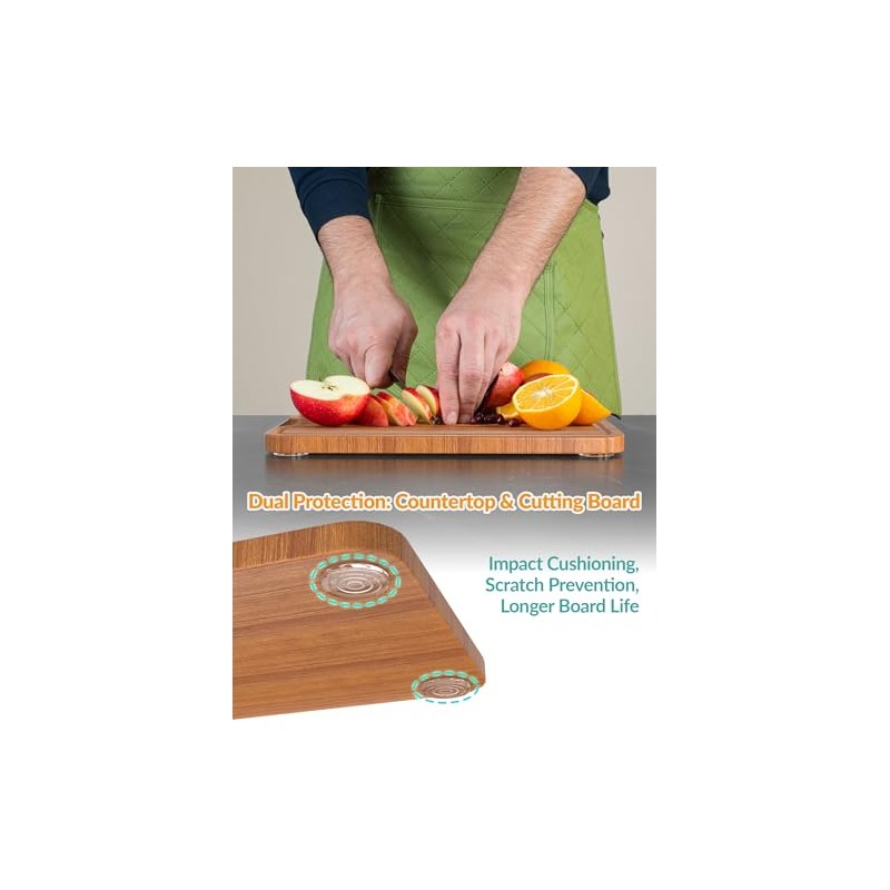NiHome 16-Pack Non-Slip Silicone Pads for Cutting Boards