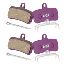 HARFINGTON 2set Disc Brake Pad 1.56" x 0.65" Semi-Metallic Resin Bike Brake Pads with Spring and Pin for BB7 M355 M446 M640 Mountain Road Bikes, Purple