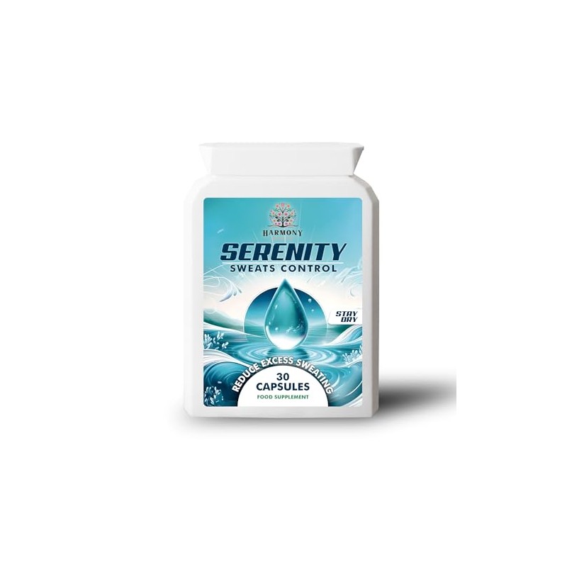 Serenity Sweats Control 30 Capsules - Reduce Excess Sweating, Sweat