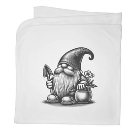 Azeeda 'Garden Gnome With Trowel' Cotton Baby Blanket/Shawl (BY00036204)