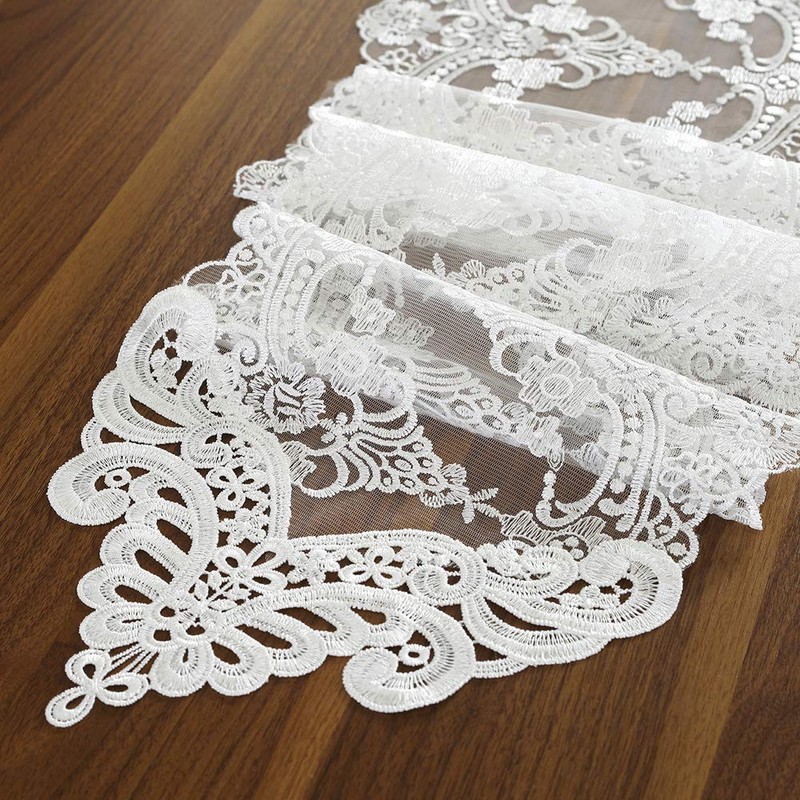 ARTABLE Lace Table Runner Dresser Scarf Macrame Embroidered Table Runners
