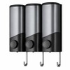 Wall Mounted Shampoo and Conditioner Dispenser with Hooks, 3-Compartment Refillable