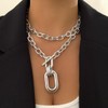 Layered Chunky Gold Chain Choker Necklace Set for Women Silver