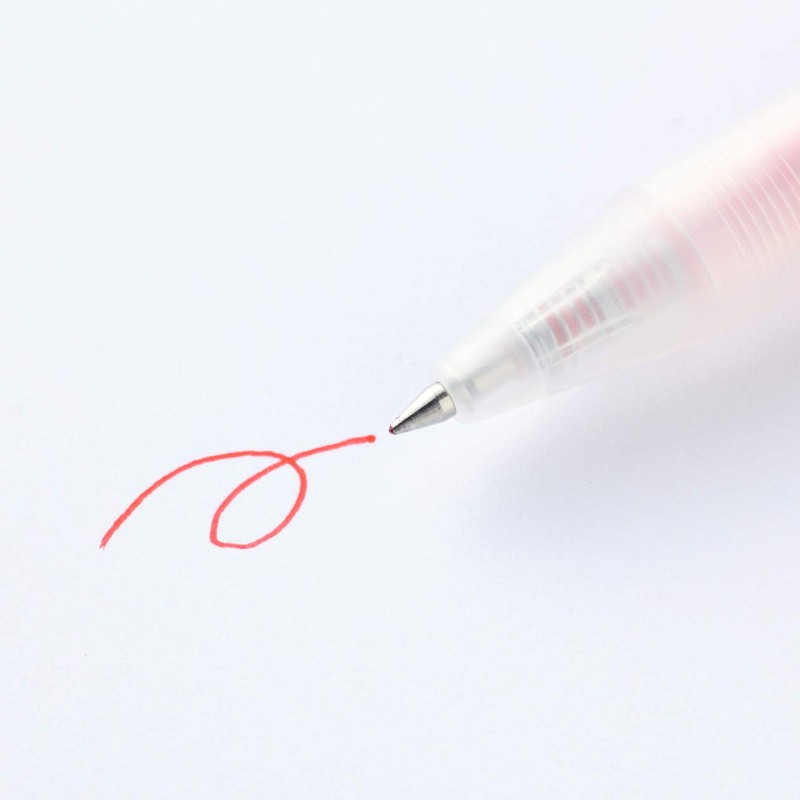 Mu-in Ryohin Smooth Writing Gel Ink Ballpoint Pen, Red, 0.5mm