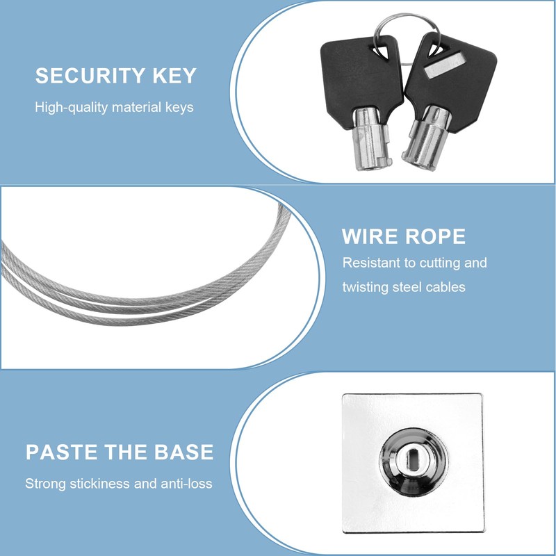 Laptop Lock with 2 m Long Carbon Steel Cable, Laptop