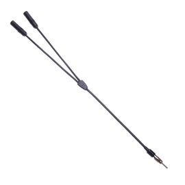 Universal Dual Female DIN Antenna Splitter Cable by Keple | Vehicle Aerial Double Female to Male DIN Plug (Motorola Connector) Car Radio Y Shape Adaptor Lead | FM AM Car Stereo Diversity Converter