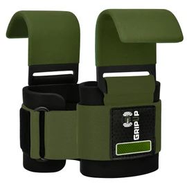 Grip Up Lifting Hook Straps 8mm Neoprene Padded Wrist Support Non-Slip Rubber Grip Deadlifts Powerlifting Chin-Ups Pull-Ups Fitness Training Ideal for Bodybuilding Workout for Men & Women GP8 (Green)