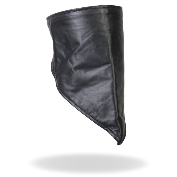 Hot Leathers Leather Neck Warmer with Fleece Lining (Black)