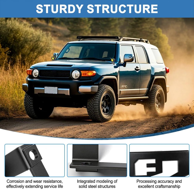 KMFCDAE Cowl Light Brackets 1 Pair Symmetrical FJ Logo A-Pillar