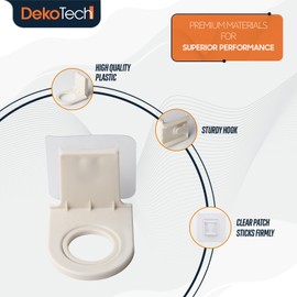 DekoTech Self-Adhesive Wall-Mounted Shower Gel and Shampoo Dispenser Bottle Rack Hook – No Drilling, Liquid Soap & Hand Soap Holder for Bathroom and Kitchen (6 Pack)