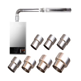 S.fields.inc Pipe Conversion Adapter, Deformation Joints, Pipe Fittings, Stainless Steel, Duct Hose, Water Heater, Chimney (3.1 - 2.4 inches (80 - 60 mm)