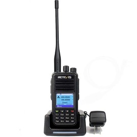 Retevis RT3S DMR Radios, Long Range Dual Band Two Way Radio, Digital and Analog Walkie Talkies, 3000 Channels 10000 Contacts Recording, 2000mAh Rechargeable Handheld for Outdoors (Black 1 Pack)